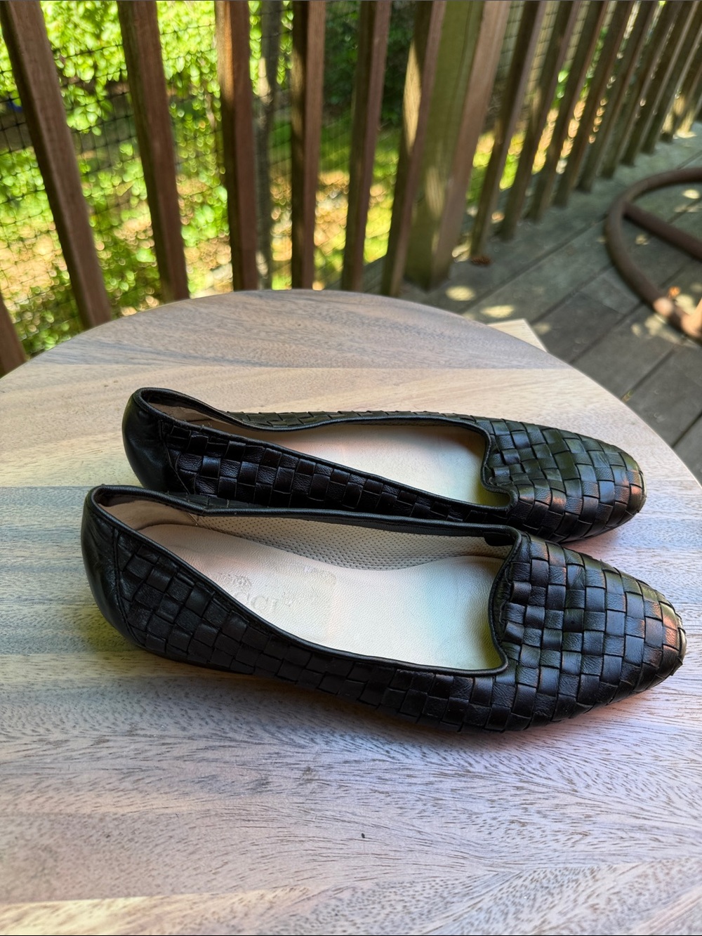 Sesto Meucci Woven Leather Flats in Dark Brown - Picture 8 of 16
